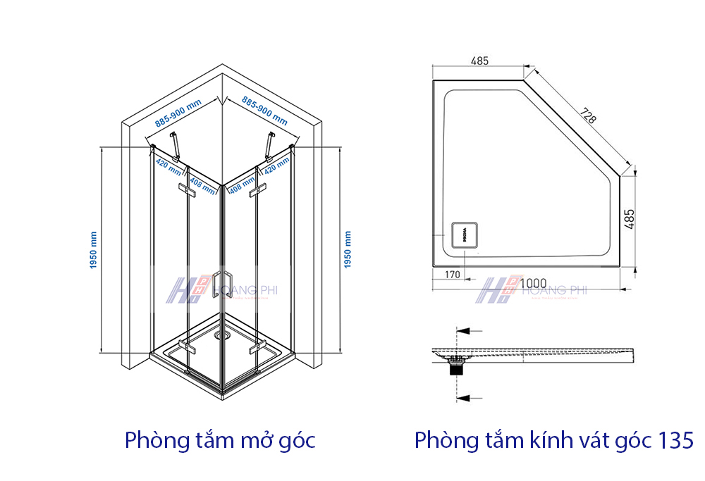 Báo giá phòng tắm kính cường lực 2021 kich thuoc vach kinh nha tam goc - Báo giá phòng tắm kính cường lực 2021