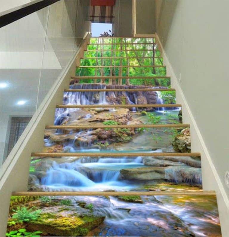 Cầu thang kính 3D núi rừng